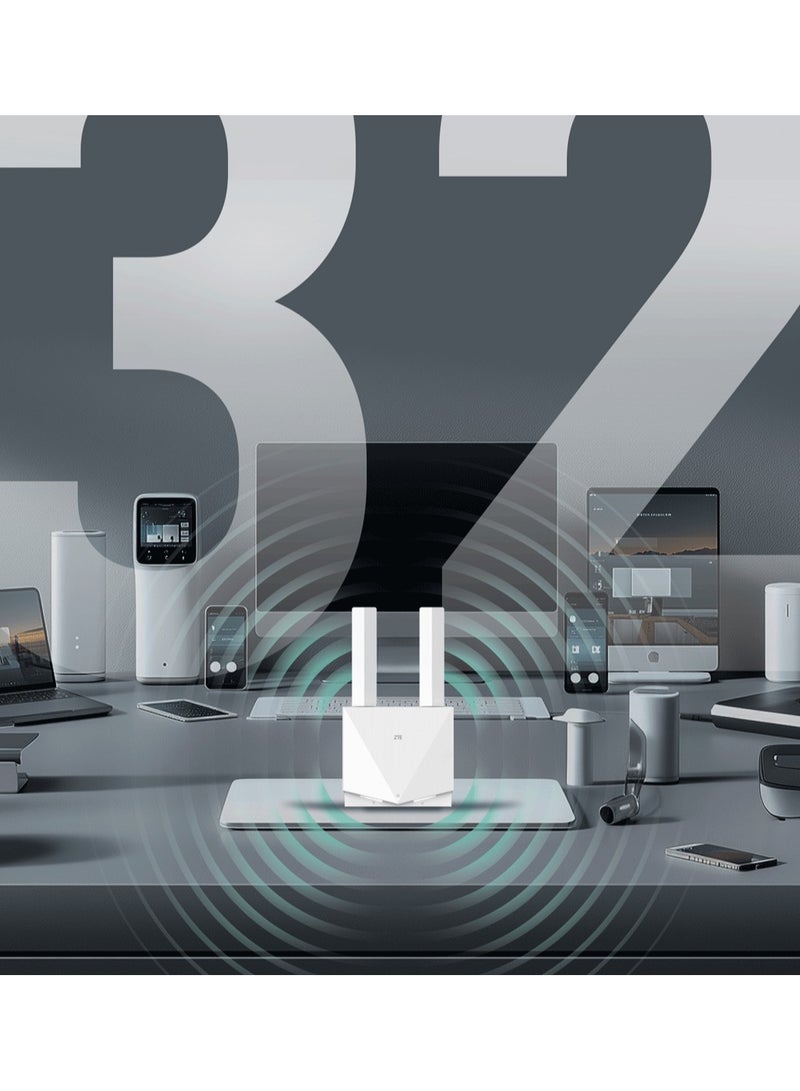 ZTE 4G LTE Wi-Fi 6 Router, K12 Mobile Hotspot, 574Mbps, Dual Antenna, 32-Device Support, 2600mAh,VoLTE, Home/Office Use white - Image 5