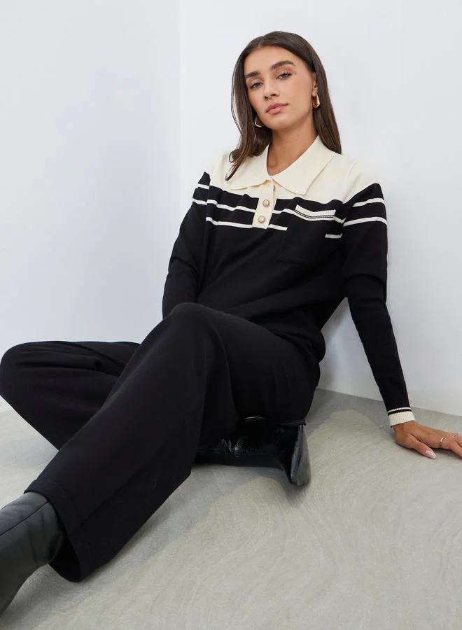 Women Flat Knit Sweater and Pants Co-ords