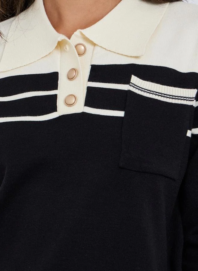 Styli Women Flat Knit Sweater and Pants Co-ords