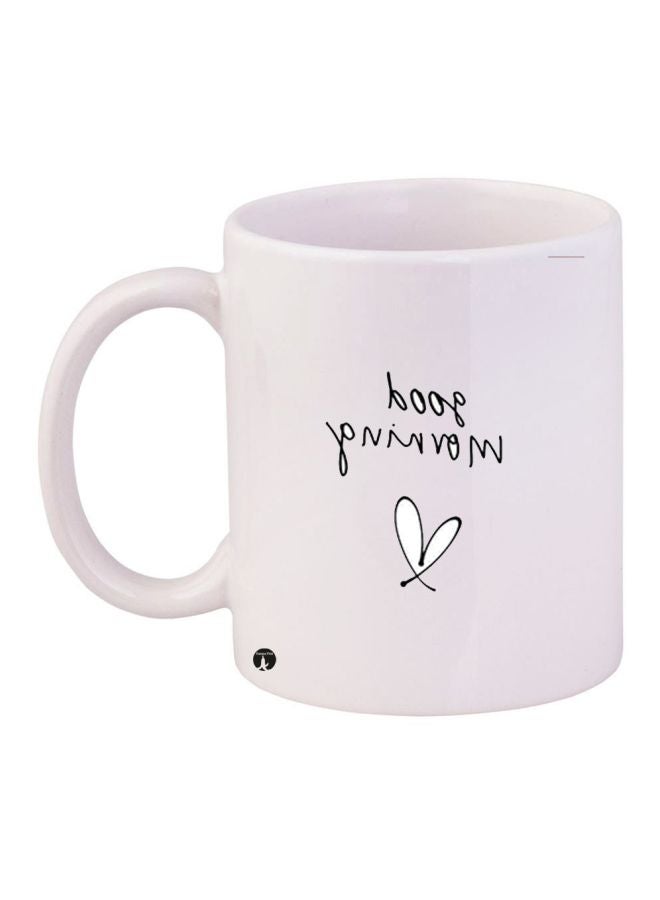 RYN Good Morning Printed Coffee Mug White/Black