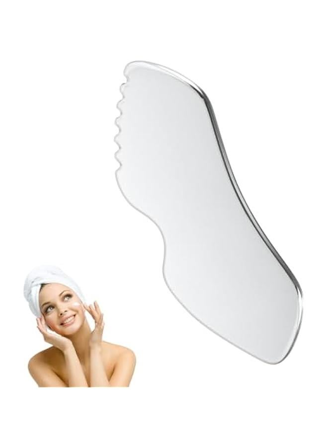 Generic Standard Size Stainless Steel Gua Sha Tool for Face and Body with Velvet Bag  - Image 1