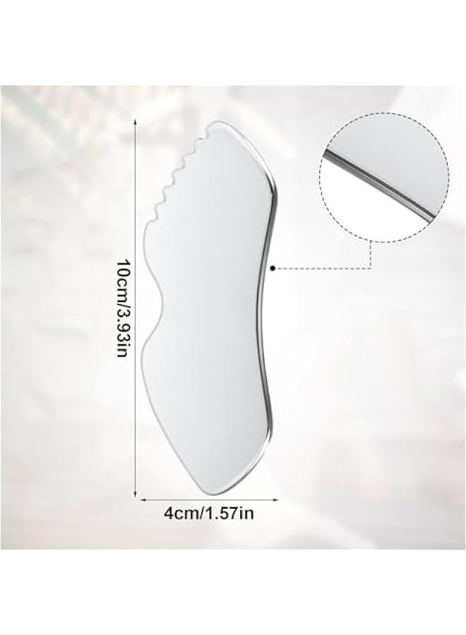Generic Standard Size Stainless Steel Gua Sha Tool for Face and Body with Velvet Bag  - Image 2