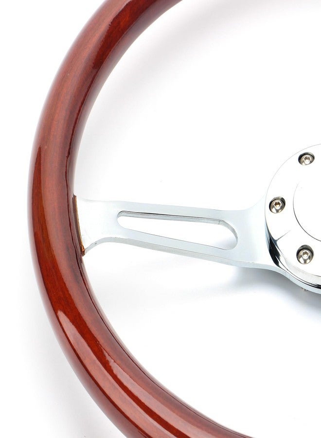 YEHICY Classic 15（380mm） Wood Grain Steering Wheel Vintage Grant Nostalgia Style Wood Steering Wheel Long Hole with Horn Button… - Image 5
