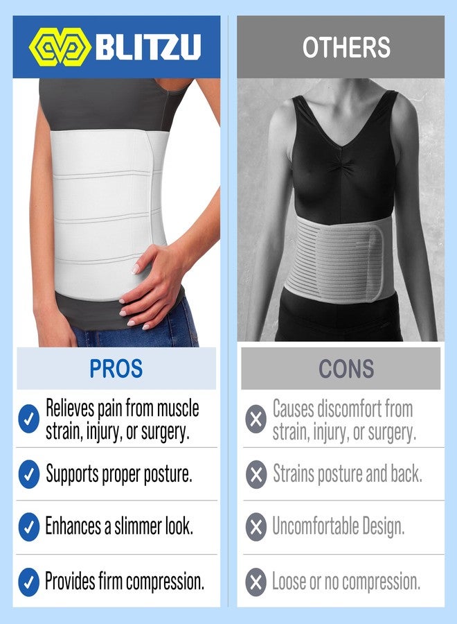 BLITZU Abdominal Binder for Women & Men Post Surgery Recovery, 12 inch 4 Panel Waist Compression Band, Wrap Support for Bariatric, Belly, Stomach, Postpartum, Hernia, Latex-free, Breathable Fabric L-XL - Image 5