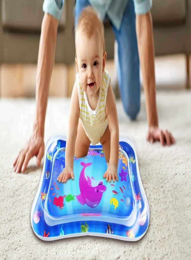 Manos Inflatable Baby Water Mat, DIY Bathing Mat, Cartoon Fish Print, for Toddlers and Infants, Suitable for Travel, Camping, Beach - Image 2