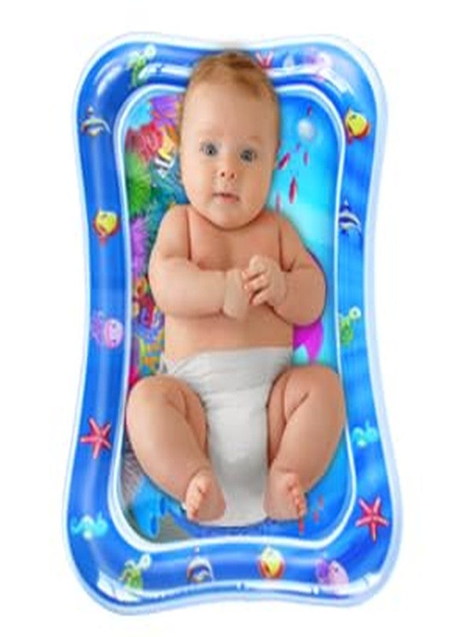 Manos Inflatable Baby Water Mat, DIY Bathing Mat, Cartoon Fish Print, for Toddlers and Infants, Suitable for Travel, Camping, Beach - Image 1