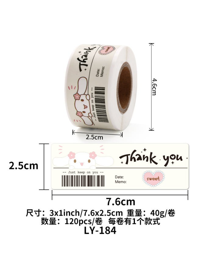 Liyuan Little Red Riding Book Bill Wind Sealing Sticker 120pcs/roll Coated Paper Sticker Sanrio Sealing Sticker - Image 1