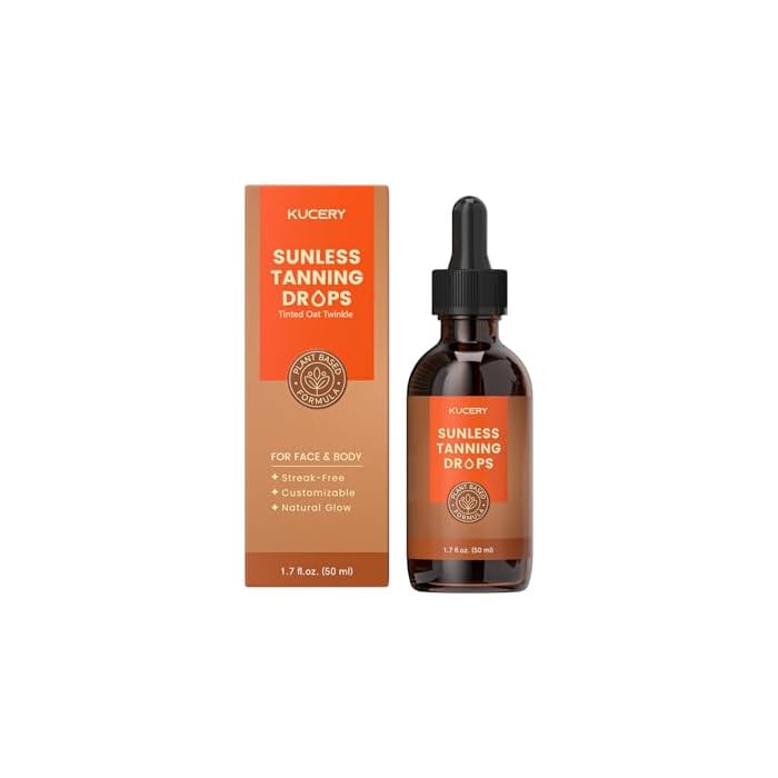 Lightweight Sunless Tanning Drops for Face & Body - Makeup-Friendly Daily Self Tanner, Buildable Streak-Free Bronzing Formula, 1.7 fl oz-Tinted Oat Twinkle
