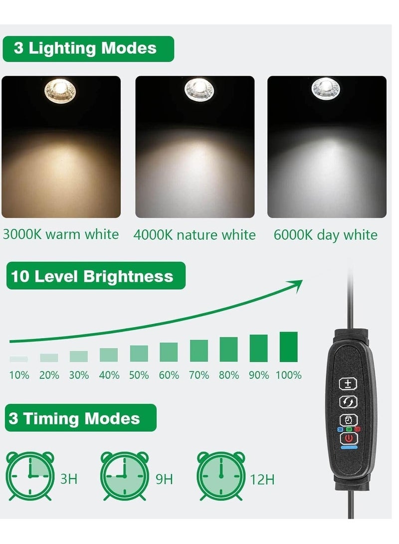 تراسل أضواء سبوت لايت LED للإضاءة الداخلية - أضواء سبوت سبوت إضاءة أرضية تعمل بقدرة 3 وات تعمل بـ USB، إضاءة داخلية مميزة للنباتات مع 3 أوضاع إضاءة ملونة ووظيفة مؤقت التشغيل/إيقاف التشغيل التلقائي  - Image 4