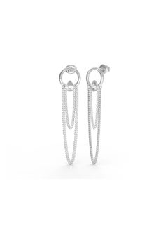 Clear Drop with 2 Chains Earrings