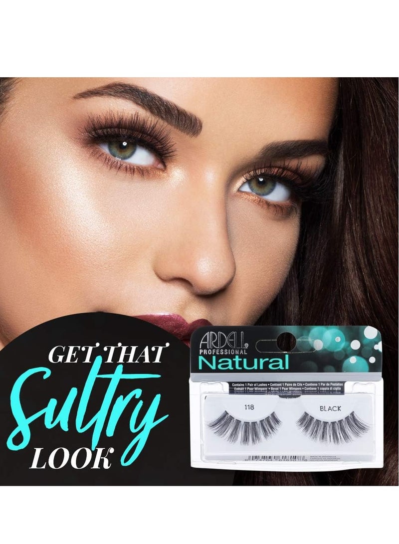 Ardell Natural118 False Eyelashes Black(Pack of 4 Pairs) - Image 2