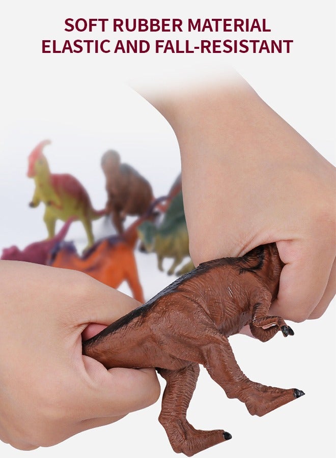 DURKU 52-Piece Dinosaur Figures Set with Play Mat for Boys and Girls, Realistic Jurassic Educational Toys for Kids - Image 3