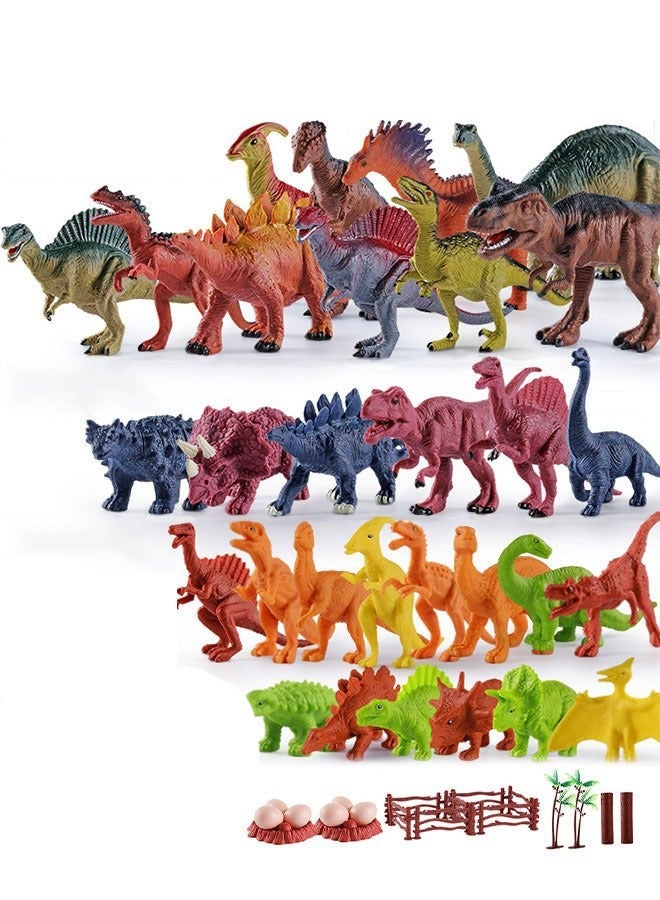 DURKU 52-Piece Dinosaur Figures Set with Play Mat for Boys and Girls, Realistic Jurassic Educational Toys for Kids - Image 1