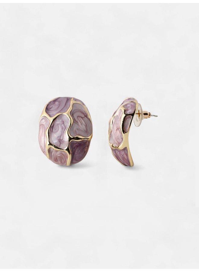 SOHI Veined Artificial Stud Earring Jewellery - Image 3