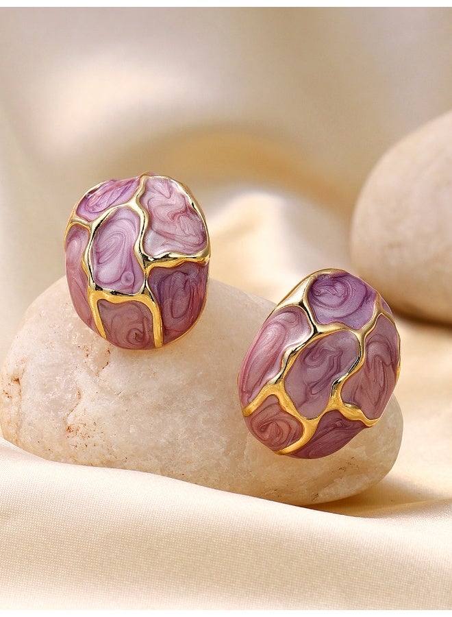 SOHI Veined Artificial Stud Earring Jewellery - Image 2