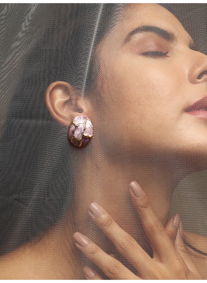 SOHI Veined Artificial Stud Earring Jewellery - Image 4
