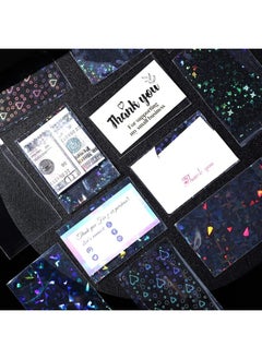 Tinlade 200 Pcs Laser Flashing Card Sleeves Photo Card Sleeves Kpop Holographic Photocard Sleeves Little Star Heart Glass Gemstone Transparent Trading Cards Sleeves 2.6 x 3.5 Inches  - Image 3
