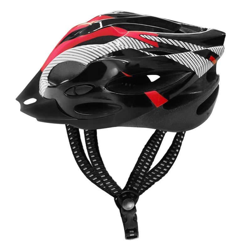 FABTEC خوذة دراجة هوائية وتزلج حمراء وسوداء مع واقي قابل للفصل | خوذة دراجة جبلية فائقة الخفة مع غلاف مهوي، وحشوة ممتصة للصدمات، وحزام قابل للتعديل | مثالية للرجال والنساء والأطفال - Image 2