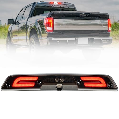 Mingrui test Led Third Brake Light for 2021-2024 Fo'rd F150 2017-2024 Fo'rd F250 F350 Super Duty Rear Center High Mount Stop Lamp CHMSL White Cargo lamp Strobe Feature 3rd Brake Smoked Lens- For Models w/Camera - Image 1