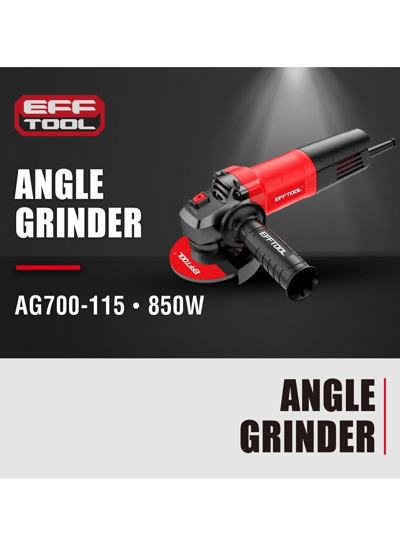 EFFTool طاحونة زاوية أداة كهربائية 850 واط طاحونة معدنية 115 مم 11,000 دورة في الدقيقة عجلات القطع والطحن والمقبض الجانبي المهنية - Image 3