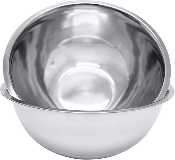 8 QUART SET OF 2 MIXING BOWLS STAINLESS STEEL PROFESSIONAL CHEF COMMERCIAL KITCHEN 1325 INCHES DIAMETER FLAT BASE