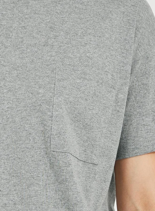 Styli Dropped Shoulder Pocket T-Shirt and Button Placket Pyjama Shorts Set