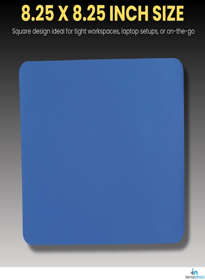 1InTheOffice Blue Mouse Pad, Small Mouse Pad, 8.25" x 8.25", Non-Skid - Image 3