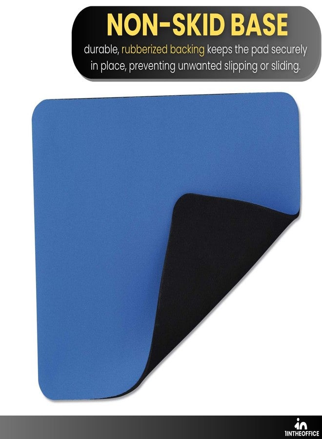 1InTheOffice Blue Mouse Pad, Small Mouse Pad, 8.25" x 8.25", Non-Skid - Image 4