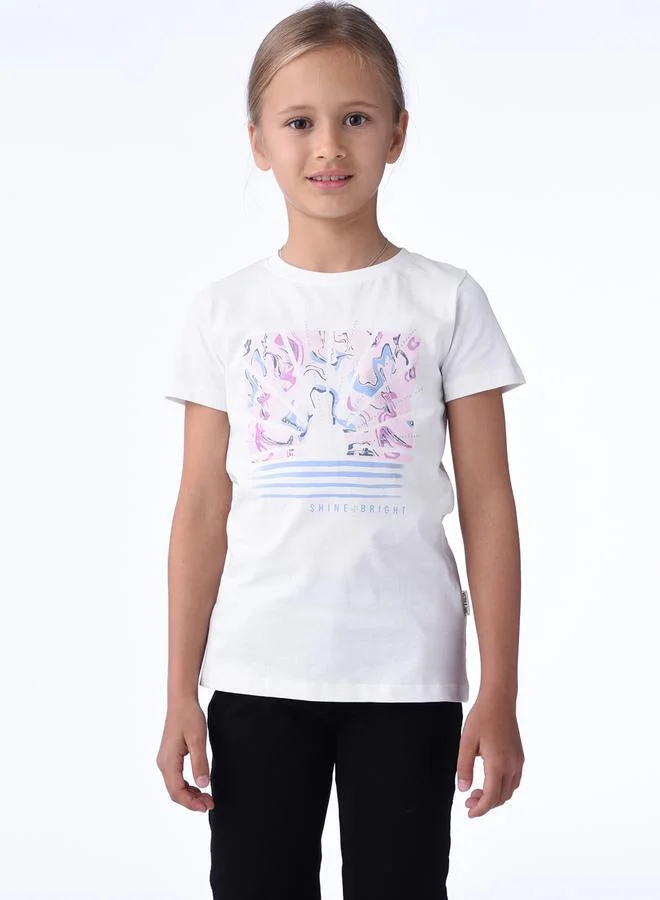 victor and jane Graphic Print Round Neck T-Shirt by Styli