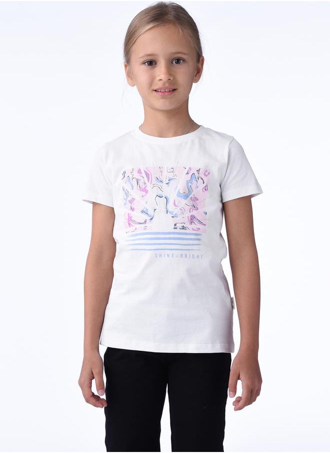 victor and jane - Graphic Print Round Neck T-Shirt by Styli - Image 1
