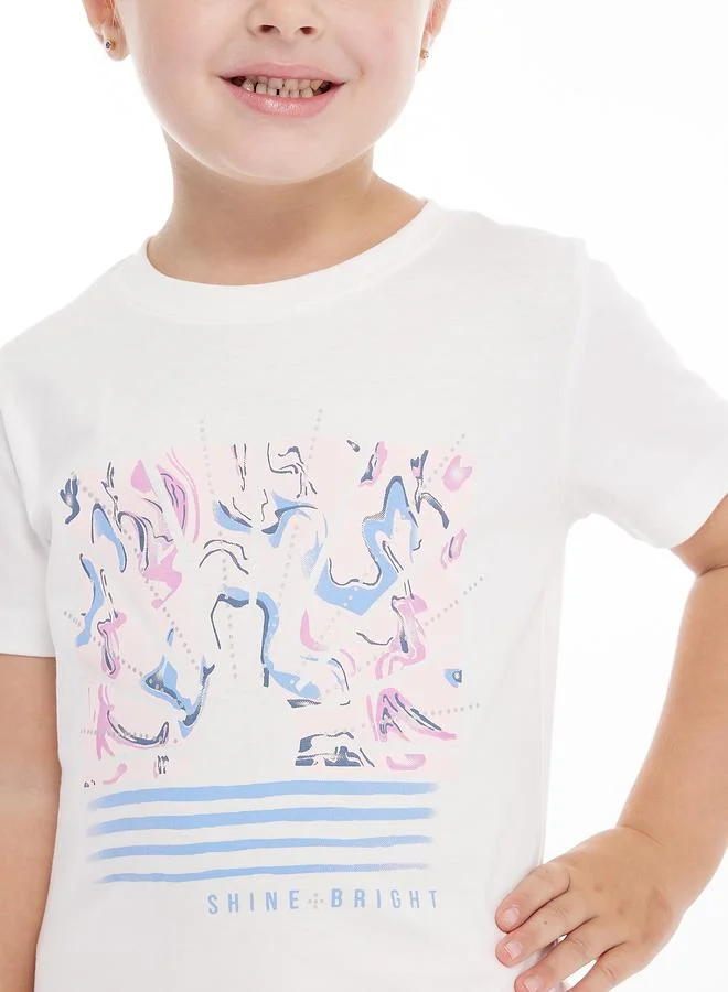 victor and jane Graphic Print Round Neck T-Shirt by Styli