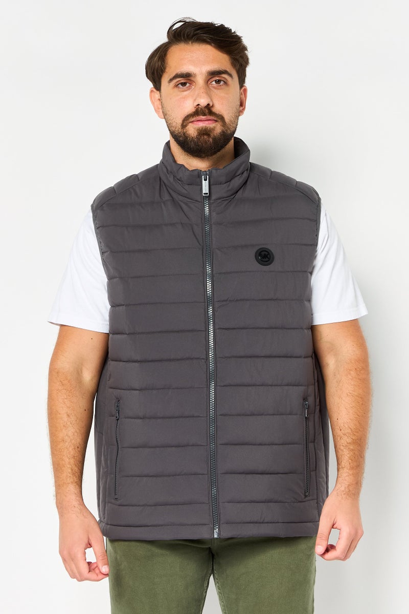 Michael Kors Men Quilted Puffer Vest Jacket, Grey - Image 1