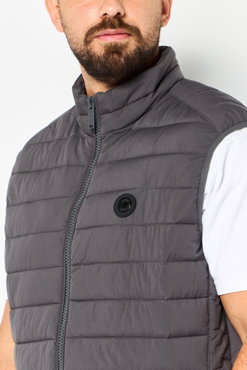 Michael Kors Men Quilted Puffer Vest Jacket, Grey - Image 3