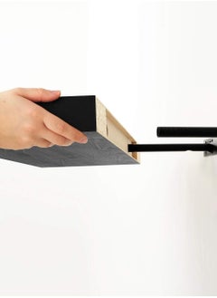 ماركة غير محددة رف حائط خشبي عائم، أسود  - Image 4