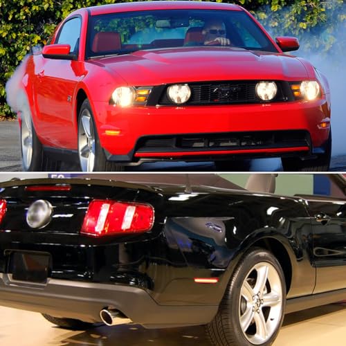 Tonsya For 2010 2011 2012 2013 2014 Ford Mustang Front Rear Bumper Side Marker Lights Amber & Red Led Lights 4 pcs - Image 5