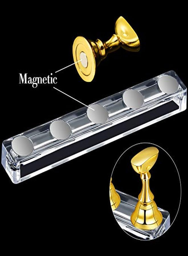 Blulu 6 Sets Magnetic Nail Tip Display Holder Acrylic Nail Display Stand Nail Tip Practice Stand Nail Art Training Stand For Diy Manicure Fingernail Salon 6 Colors - Image 3