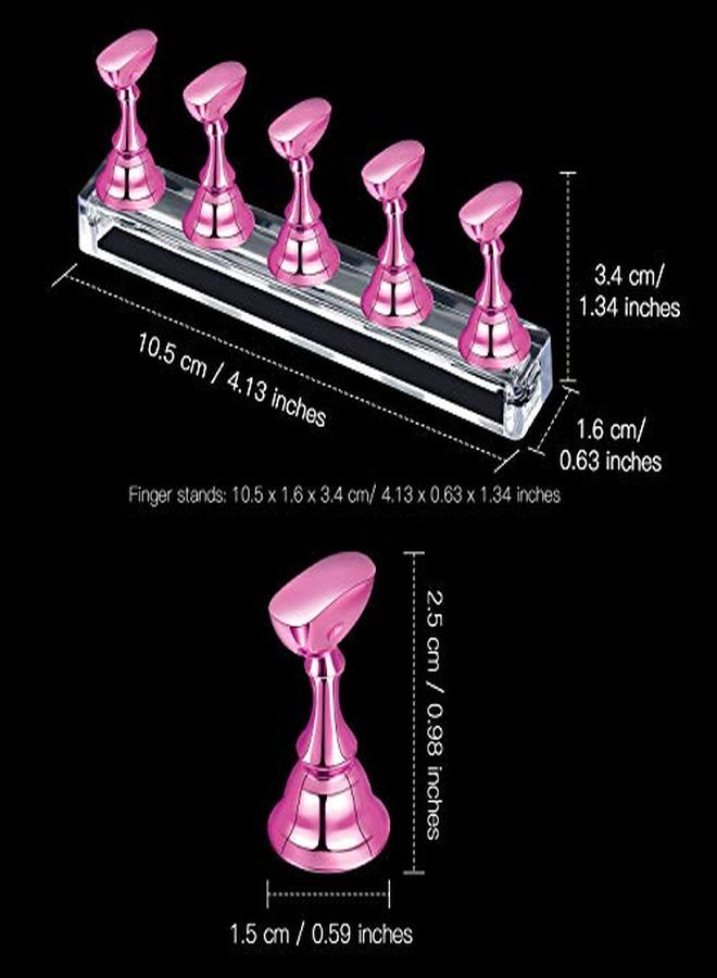 Blulu 6 Sets Magnetic Nail Tip Display Holder Acrylic Nail Display Stand Nail Tip Practice Stand Nail Art Training Stand For Diy Manicure Fingernail Salon 6 Colors - Image 2