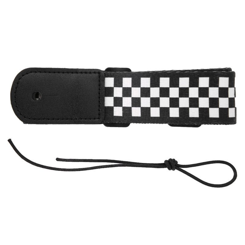 Adjustable Ukulele Strap Black White Squares Design Non-Slip Ukulele Shoulder Strap - Fine Craftsmanship Portable 4 String Strap for Ukulele Lover - Image 4