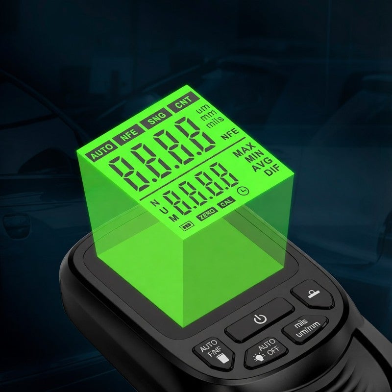 Paint Thickness Gauge: 0-2000Um Range High Precision 1Um Resolution Automatic Substrate Detection Paint Meter for Automotive Professionals Painters Inspectors DIY Enthusiasts - Image 4