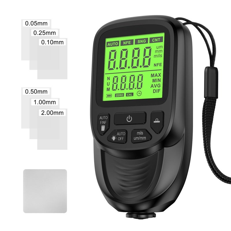 Paint Thickness Gauge: 0-2000Um Range High Precision 1Um Resolution Automatic Substrate Detection Paint Meter for Automotive Professionals Painters Inspectors DIY Enthusiasts - Image 1