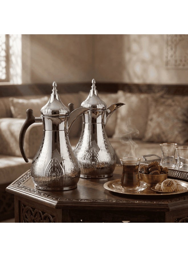 السيف غاليري طقم ترمس من قطعتين، سعة 1.2 لتر، مصنوع من الفولاذ المقاوم للصدأ، إبريق قهوة وشاي معزول - Image 1