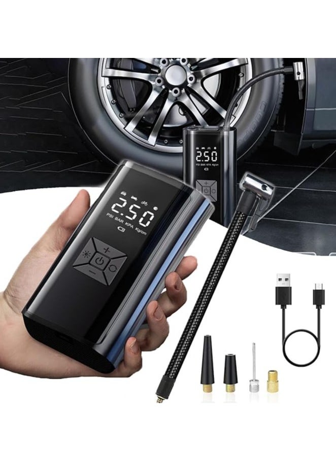 Generic - 150 PSI Portable Air Compressor Pump with Digital Display, 6500mAh Power Bank, LED Flashlight Auto Shut-Off & Adapters for Car/Bike Tires, Sports Balls, Pool Inflatables - Image 1