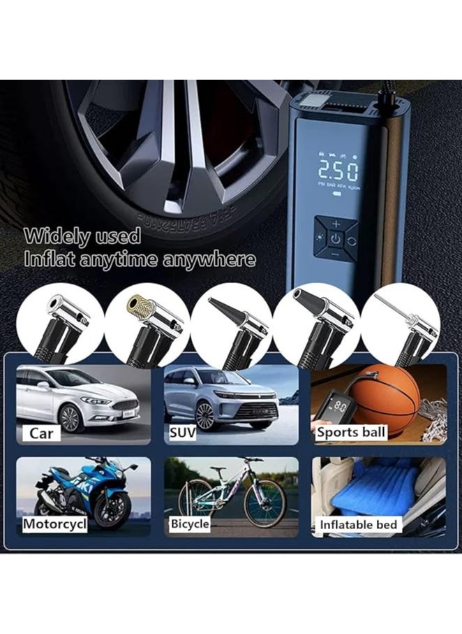 Generic - 150 PSI Portable Air Compressor Pump with Digital Display, 6500mAh Power Bank, LED Flashlight Auto Shut-Off & Adapters for Car/Bike Tires, Sports Balls, Pool Inflatables - Image 1