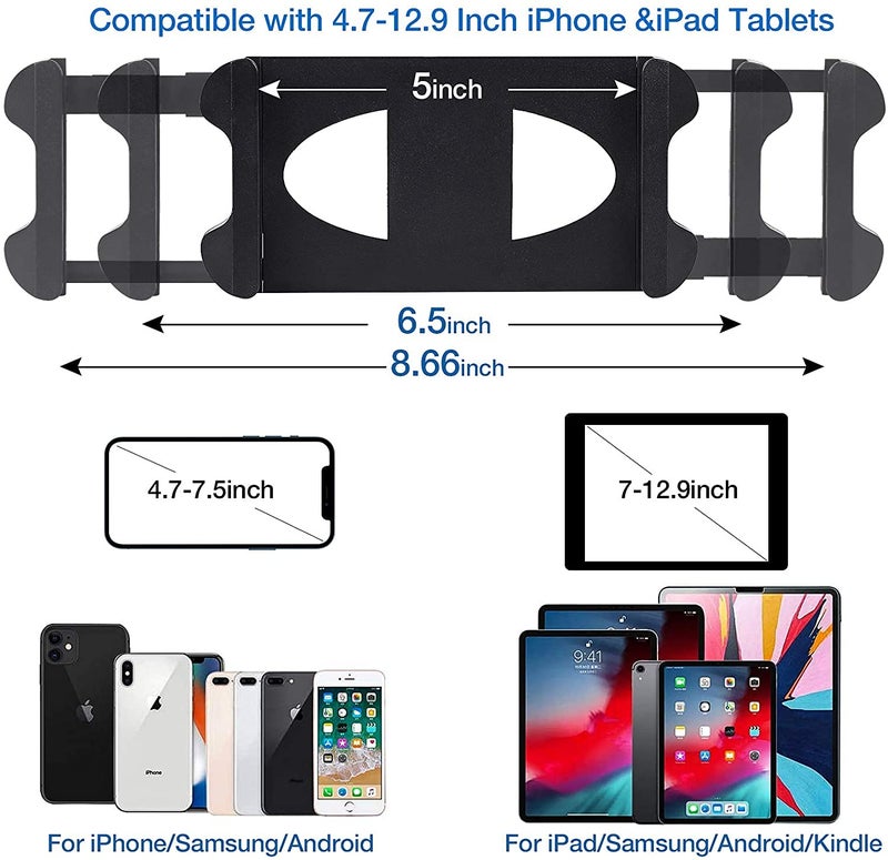 Hold Up Tablet Holder Stand, Ipad Stand Floor Height Adjustable Tripod Stand for iPad mini, iPad 2,3,4,5,6 and Most 7-10 Inch Tablets, Easy Carrying Bag - Image 3
