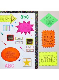 Juvale 18 Piece 11X14 Large Neon Poster Board Cutouts, Paper Signs For Science Fair Projects Decoration, School Presentation Supplies (6 Shapes)  - Image 2