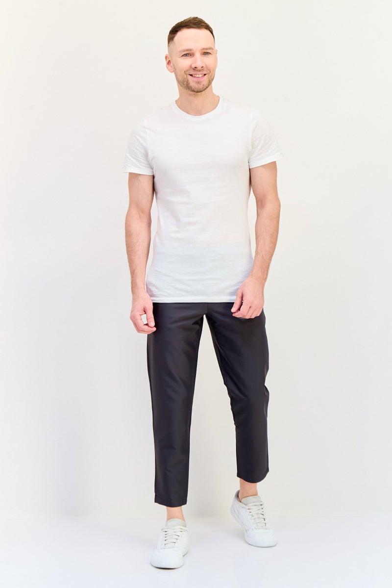 SELECTED Men Regular Fit Solid Track Pants, Grey - Image 2