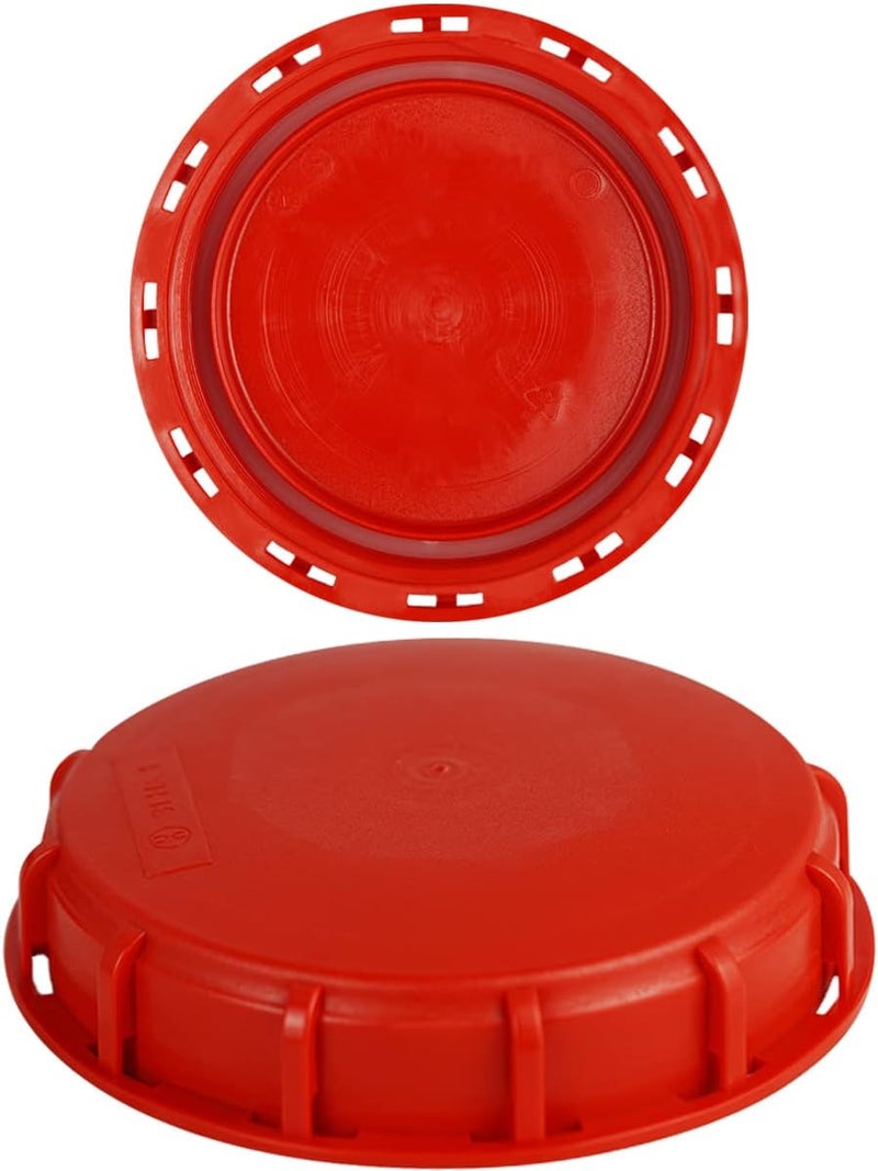 DVECUE IBC Tote Lid Cover - Red Water Storage Tank Cap with Gasket, 163mm/6.42inch - Image 1