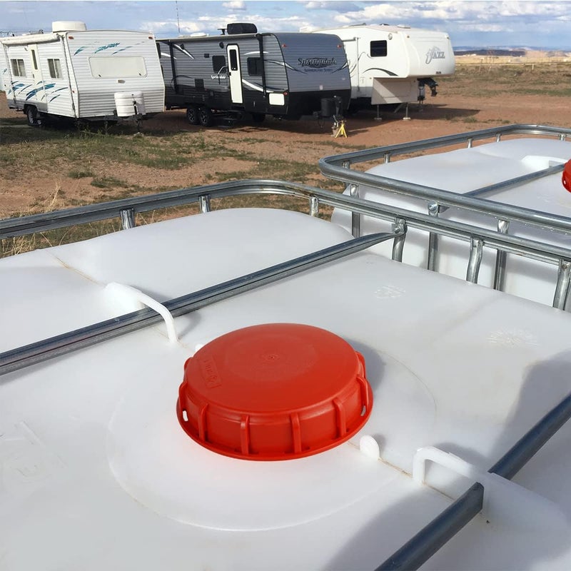 DVECUE IBC Tote Lid Cover - Red Water Storage Tank Cap with Gasket, 163mm/6.42inch - Image 3