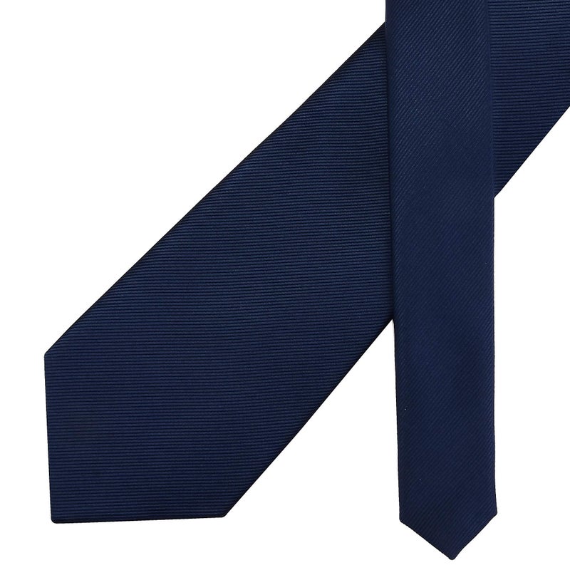 GUSLESON Classic Men's Wedding Ties for Men Silk Navy Blue Tie Solid 8cm Necktie (0791-03) - Image 4