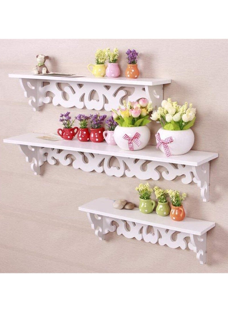 LINGWEI Wall Floating Shelf 3pcs Set White 60x11x11cm  - Image 5